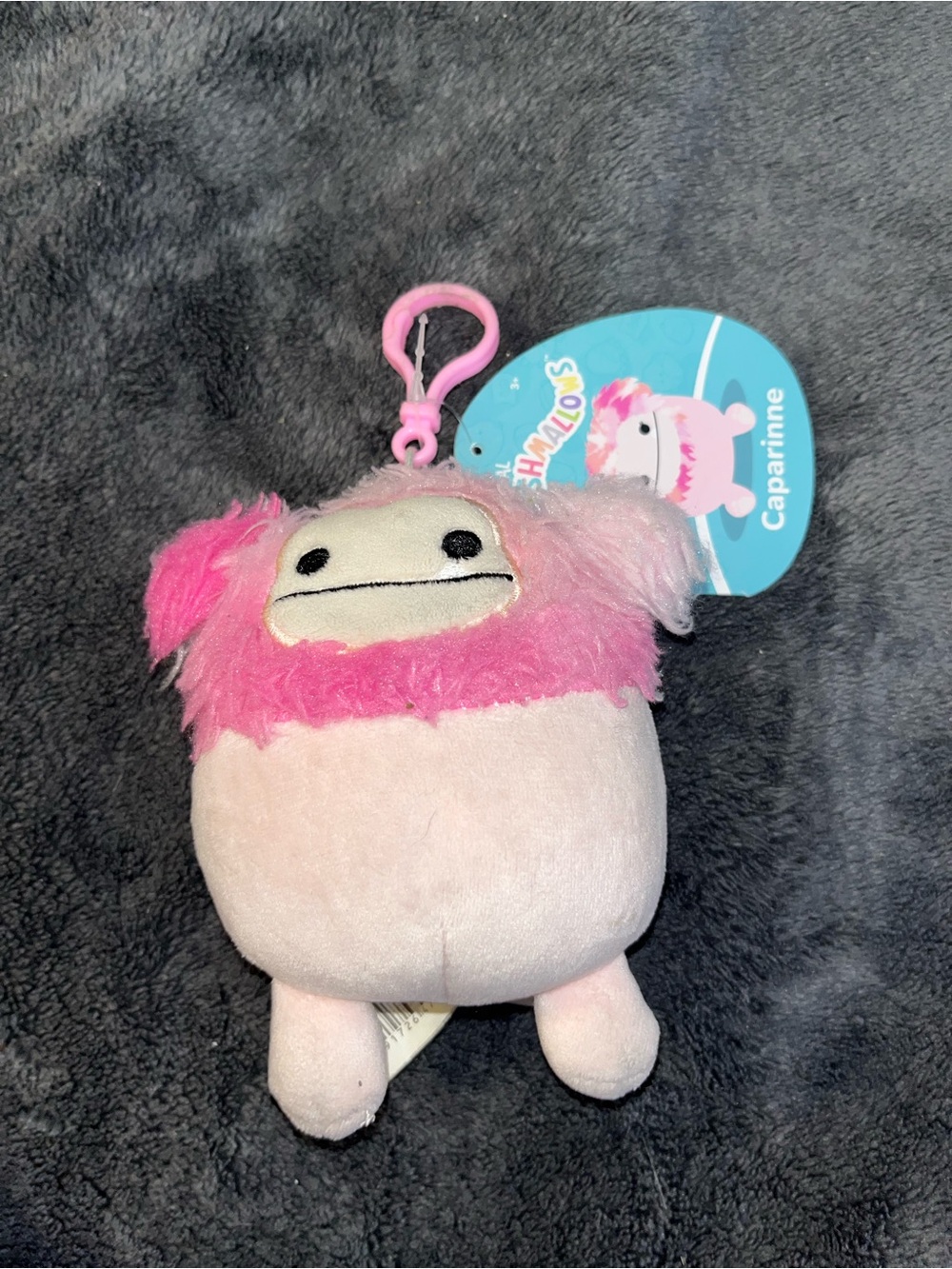 Squishmallows Pink Caparine Clip-On Plush Charm